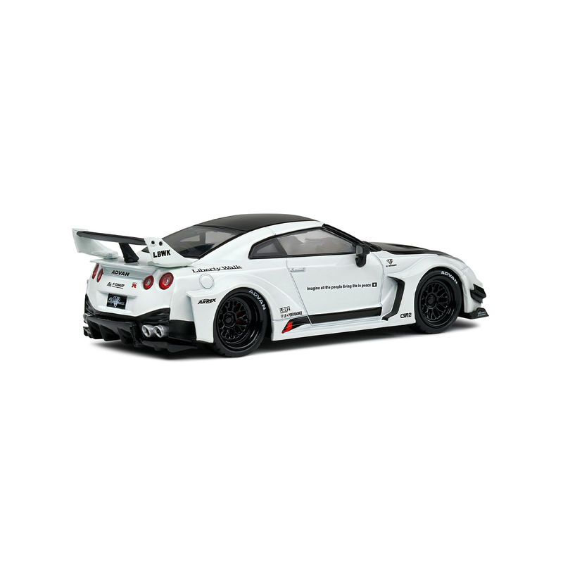 Miniatura Nissan GTR R35 LB Silhouette 1:18 Solido Branco