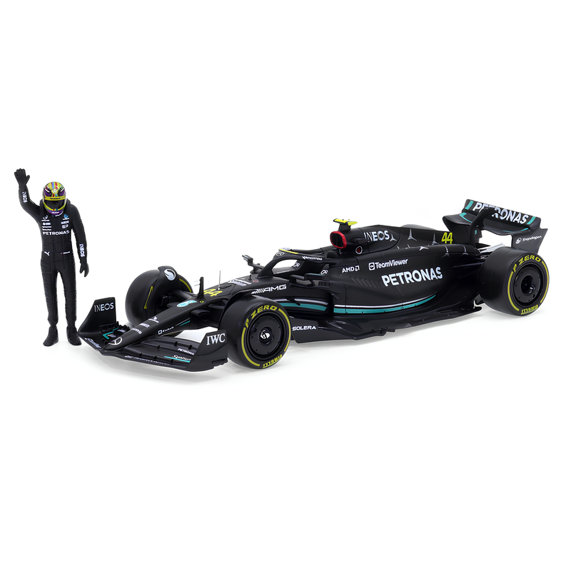 Miniatura Fórmula 1 Mercedes-AMG F1 W14 1:18 + Piloto Lewis Hamilton