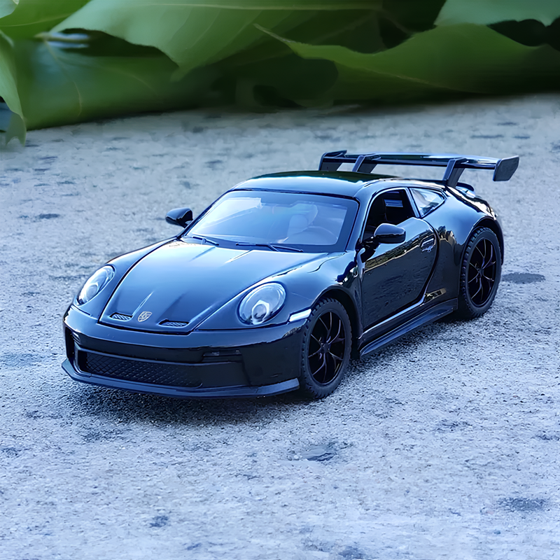 Miniatura Porsche 911 GT3 Preta em Metal 1:18