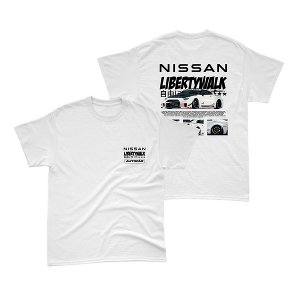 Camiseta Nissan GT-R R35 Libertywalk Branca