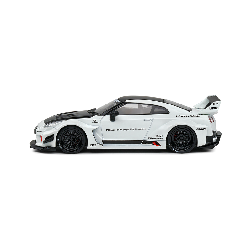 Miniatura Nissan GTR R35 LB Silhouette 1:18 Solido Branco