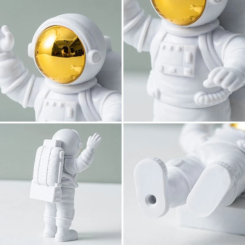 Conjunto Luminária Astronautas 4Pcs Figura Decorativa