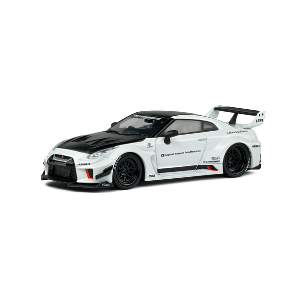 Miniatura Nissan GTR R35 LB Silhouette 1:18 Solido Branco