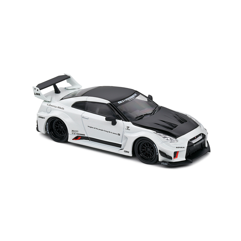 Miniatura Nissan GTR R35 LB Silhouette 1:18 Solido Branco