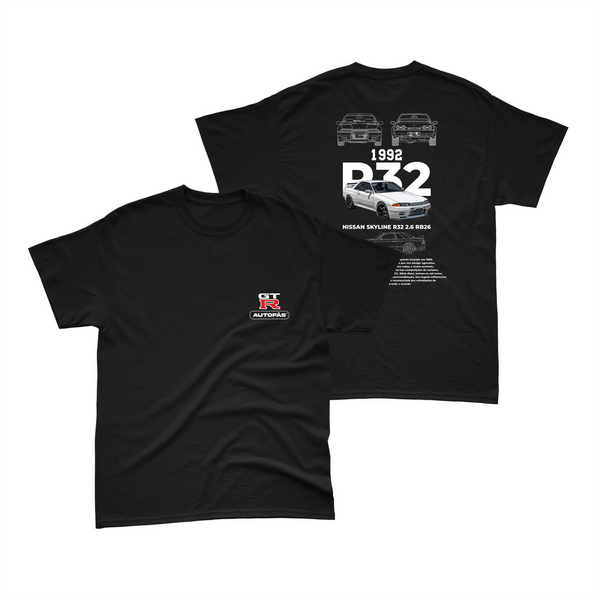 Camiseta Nissan Skyline GT-R R32 V2 Preta