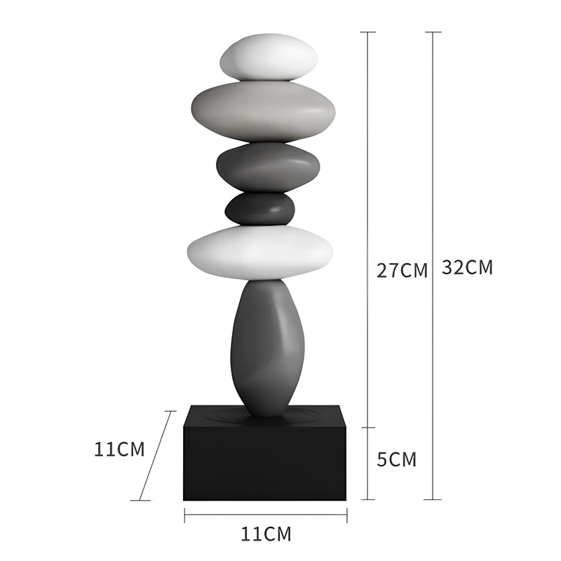 Escultura Morderna Pedras Moledro Resina