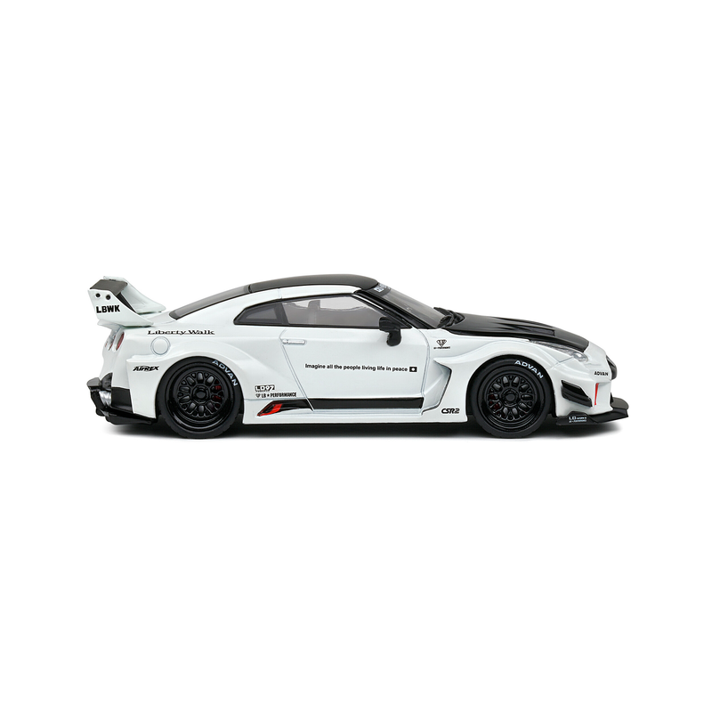 Miniatura Nissan GTR R35 LB Silhouette 1:18 Solido Branco