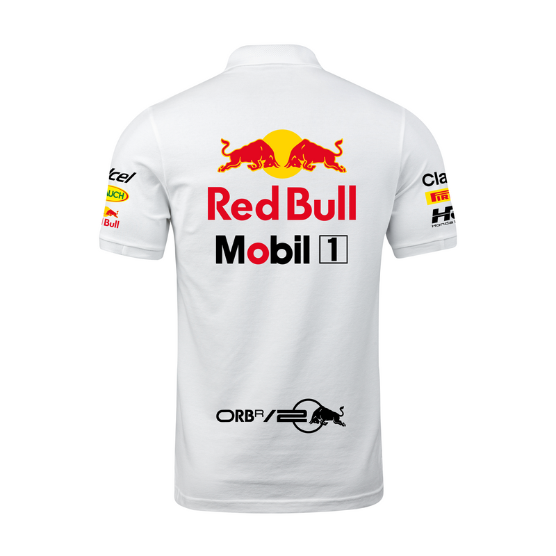 Camisa Polo Max Verstappen Red Bull Racing 2024 Branca