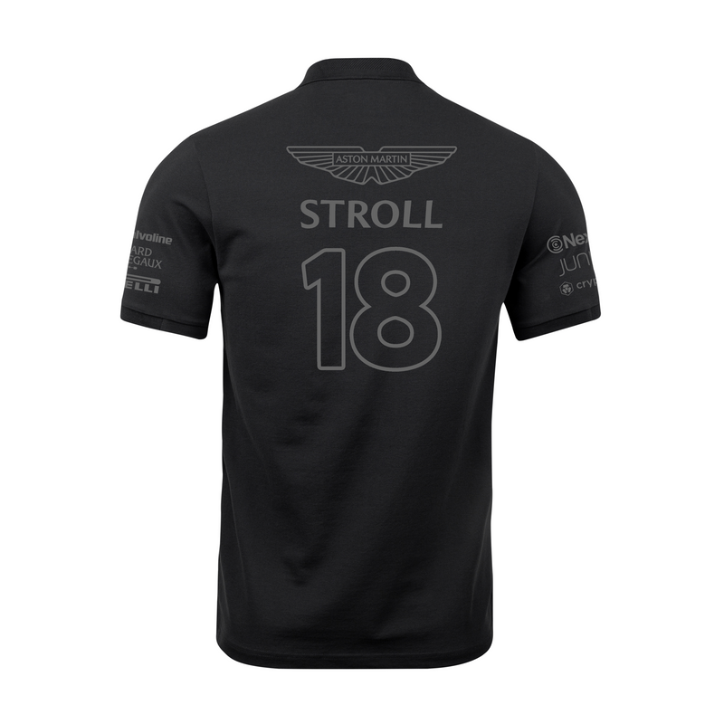 Camisa Polo Lance Stroll Aston Martin 2024 All Black