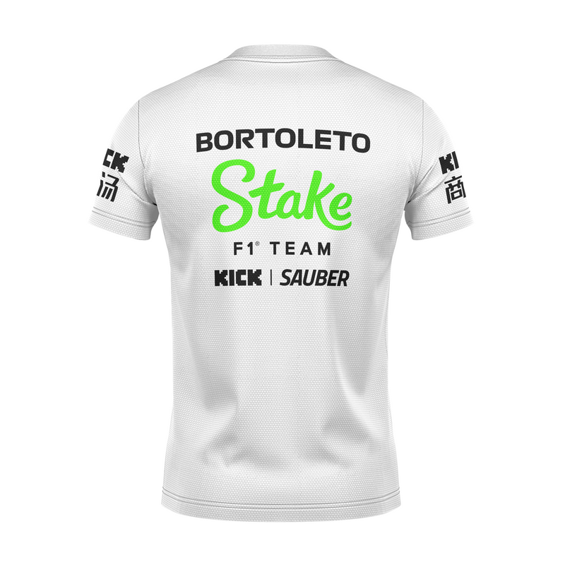 Camiseta DryFit Gabriel Bortoleto Stake Sauber 2024 Branca SN