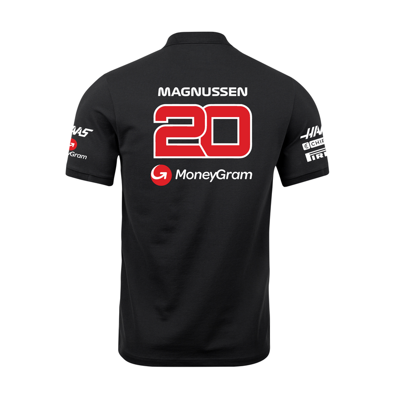 Camisa Polo Kevin Magnussen Haas F1 2024 Preta