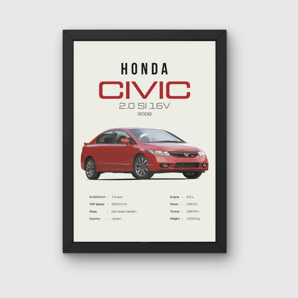 Quadro Decorativo Automotivo  - Honda CIVIC SI