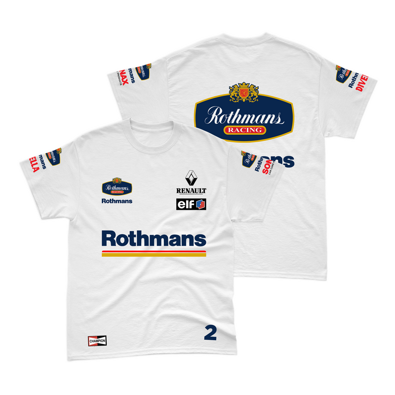 Camiseta Algodão Williams Retrô Rothmans Racing Branco