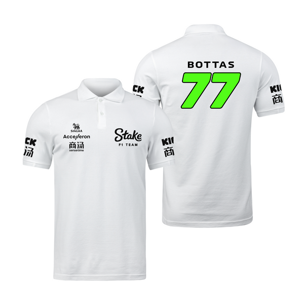 Camisa Polo Valtteri Bottas Stake Sauber 2024 Branca