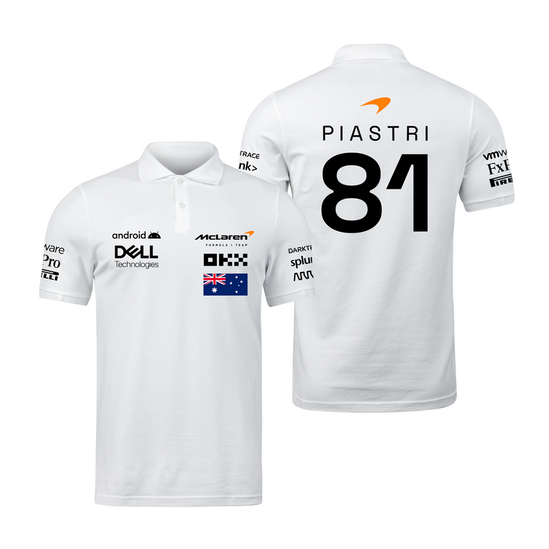 Camisa Polo Oscar Piastri Mclaren 2024 Branca