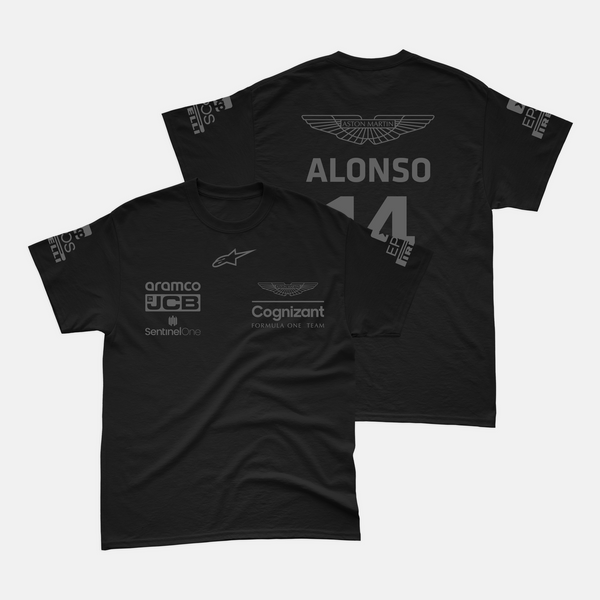 Camiseta Fernando Alonso All Black Algodão