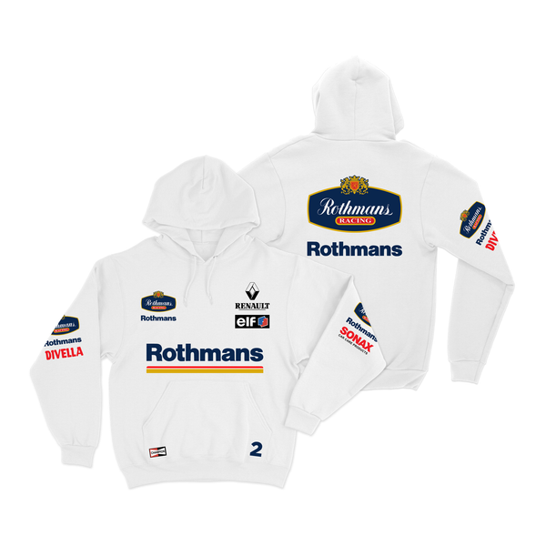 Moletom Canguru Wlliams Retrô Rothmans Racing Branco