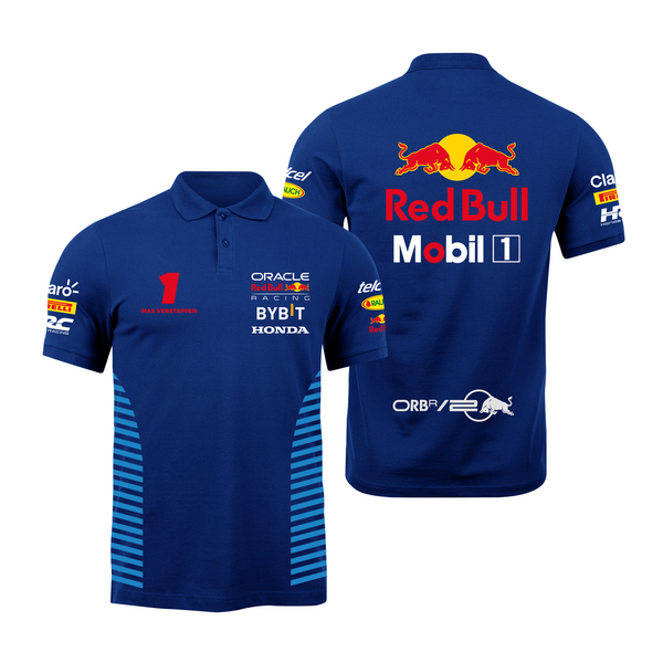 Camisa Polo Max Verstappen Red Bull Racing 2024 Azul Mrinho