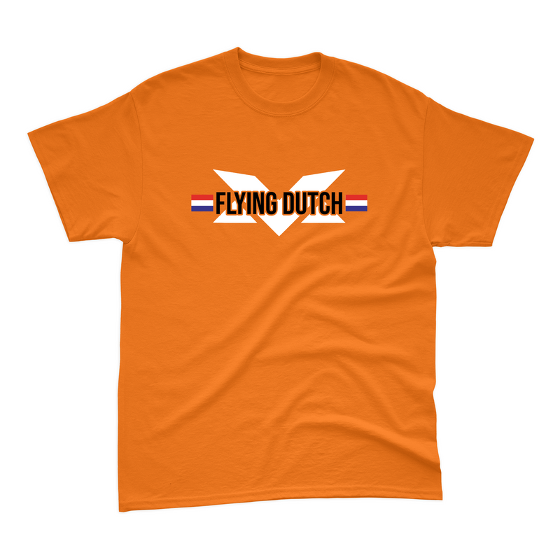 Camiseta Algodão Max Verstappen Flying Dutch Laranja V1