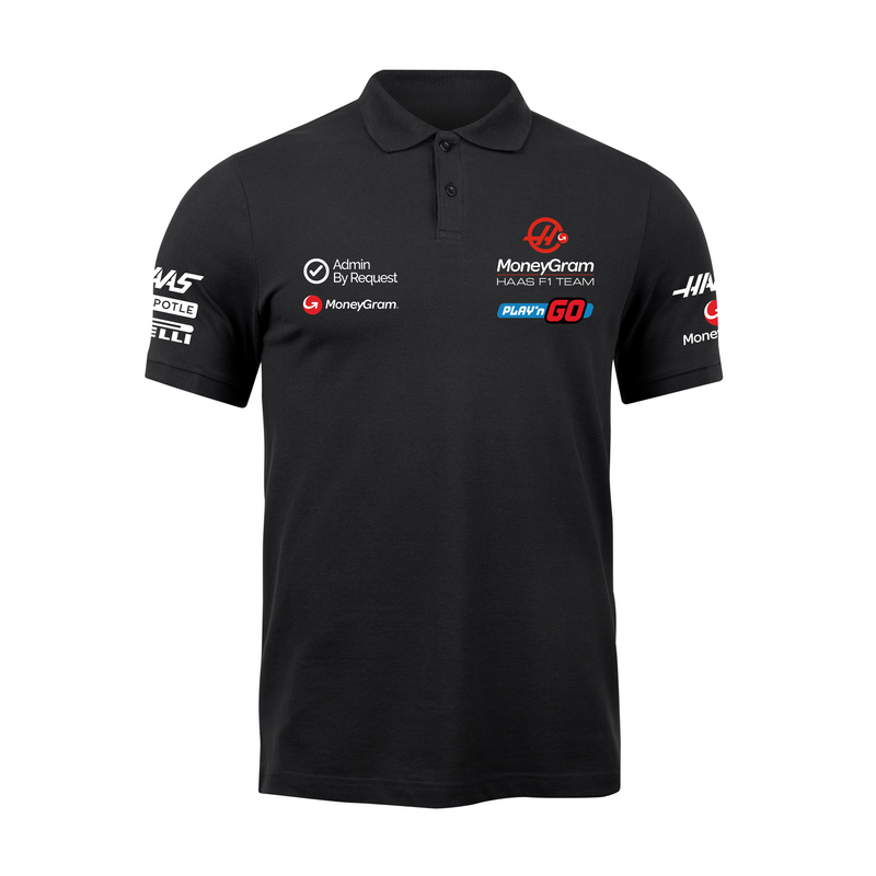 Camisa Polo Kevin Magnussen Haas F1 2024 Preta