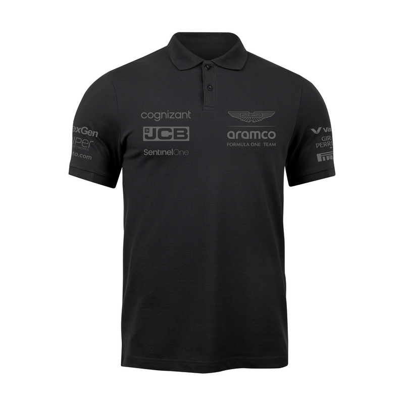 Camisa Polo Lance Stroll Aston Martin 2024 All Black