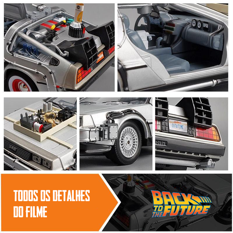 Miniatura Delorean Carro De Volta Para o Futuro 1:18