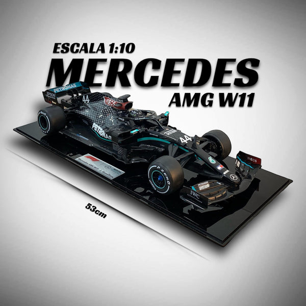 MINIATURA F1 MERCEDES AMG W11 / L. HAMILTON - ESCALA 1:18 COM 53CM