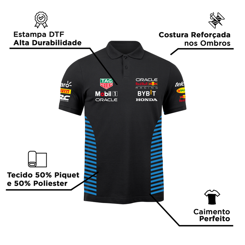 Camisa Polo Red Bull Racing 2024 Preta