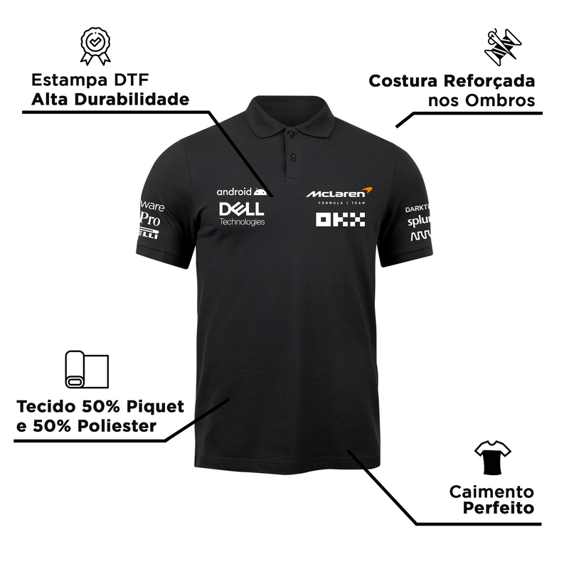 Camisa Polo Mclaren 2024 Preta