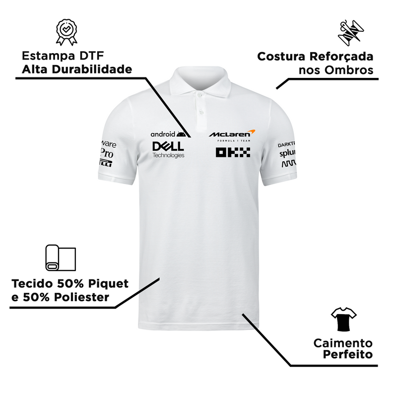 Camisa Polo Mclaren 2024 Branca